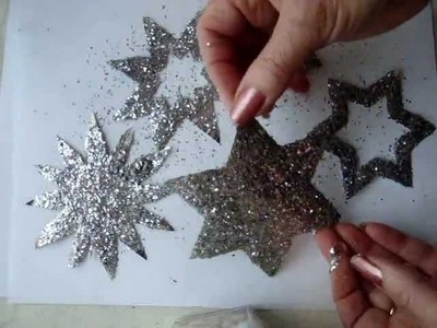 GLITTERED ONE CUT SNOWFLAKES, christmas ornaments, last minute