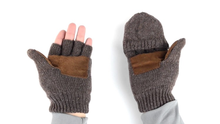 Grand Sierra Ragg Wool Mittens - Convertible Fingerless Gloves, Thinsulate®, Suede Palm (For Men)