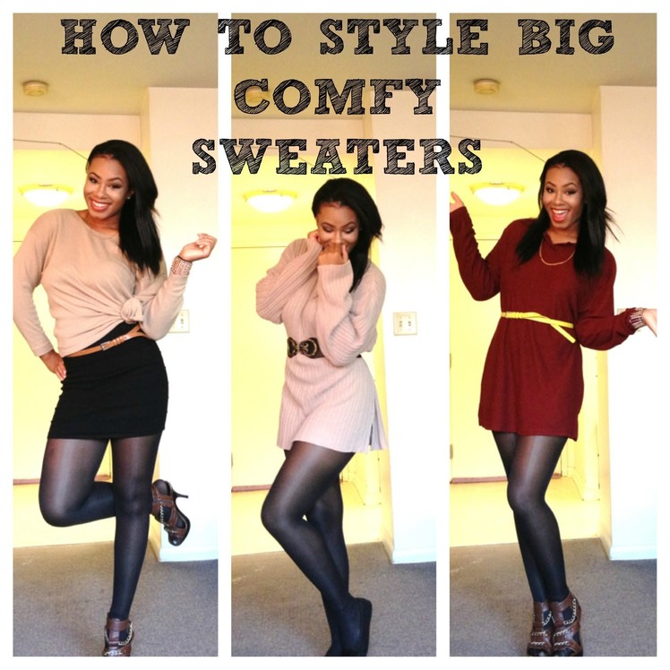 ♡ Holiday| How to Style Big Comfy Sweaters ♡