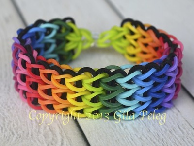 How to make a multicolor rainbow Loom, Triple Single bracelet. This bracelet is my best seller.