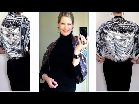 How to tie an Hermes scarf into a shrug