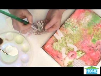 Linda Peterson - How to Stamp with Bubble Wrap on Collage Canvas