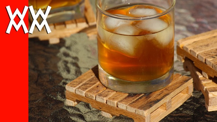 Pallet drink coasters made from, well, pallets! Easy to make.