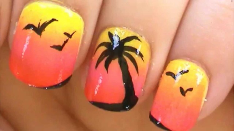Palm Tree Nail Art Tutorial | Simple Nail Art Designs