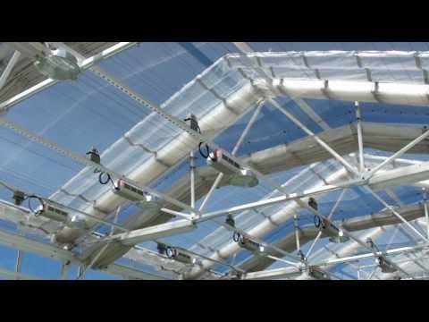 Retractable Roof Greenhouse with tilapia, lettuce, herbs and cucumbers