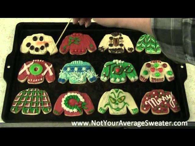 Ugly Christmas Sweater Party Activity:  Decorating Sweater Cookies