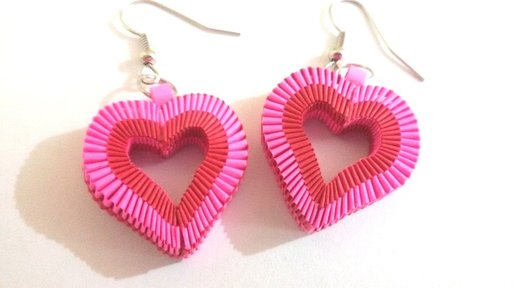 6. How to make Paper Weaving Heart Shape Earrings