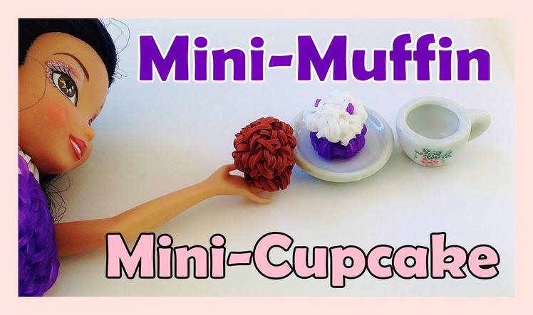 Barbie Rainbow Loom Charms Mini Muffin. Cupcake - How to Make (crazy loom bands, fun loom)