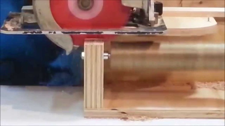 Circular saw lathe tenon jig - Log tenoning!