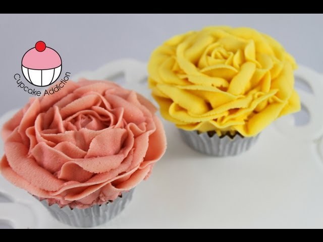 Cupcakes! Make Vintage Rose Cupcakes Using Buttercream - A Cupcake Addiction How To Tutorial