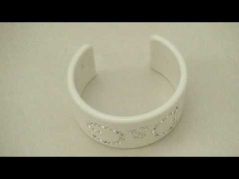 D & G White Resin Bangle  Cuff  Bracelet eBay listing by Alchemistic