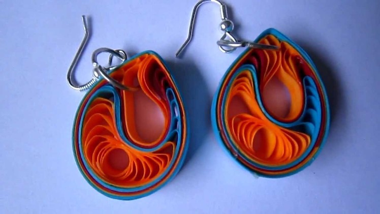 Handmade Jewelry - Paper Quilling Teardrops Earrings (Jaali Pattern 4)