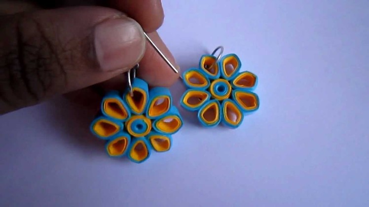 Handmade Jewelry - Paper Quilling Earrings (Dimond Shape Petals)