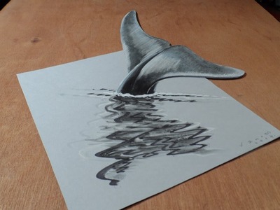 How I Draw a 3D Blue Whale