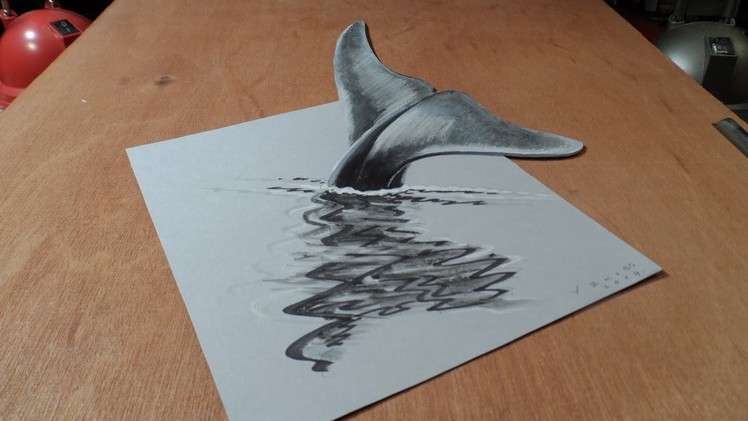 How I Draw a 3D Blue Whale