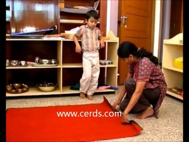 Montessori Activities in Practical Life - Rolling a Mat- by CERDS