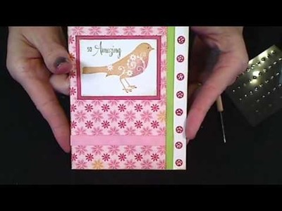 Pretty Bird Card with Sponge Daubing