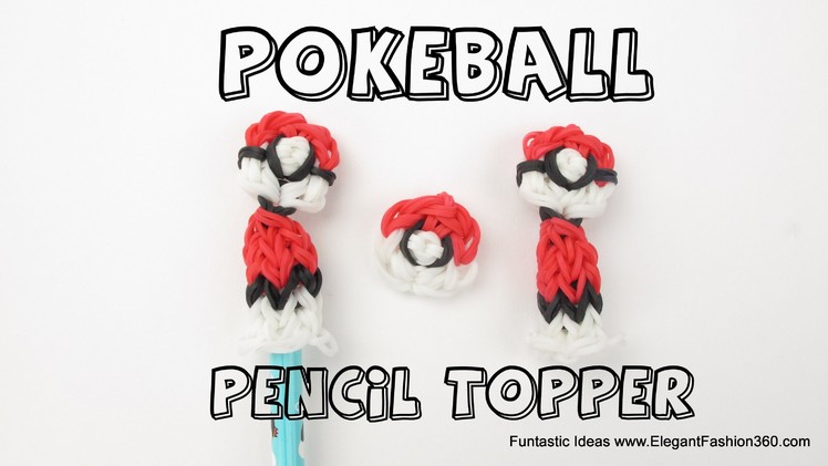 Rainbow Loom Pokeball Pencil Topper - How to- Pokemon