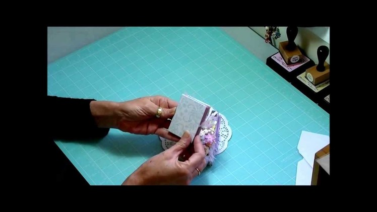Tiny Shabby chic altered box and mini, recycled jewel case, mini book,