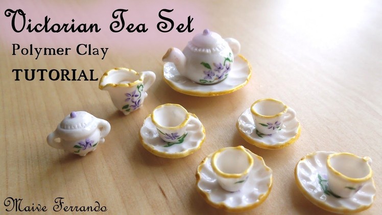 Victorian Tea Party Part 1: Tea Set. Crockery - Polymer Clay TUTORIAL