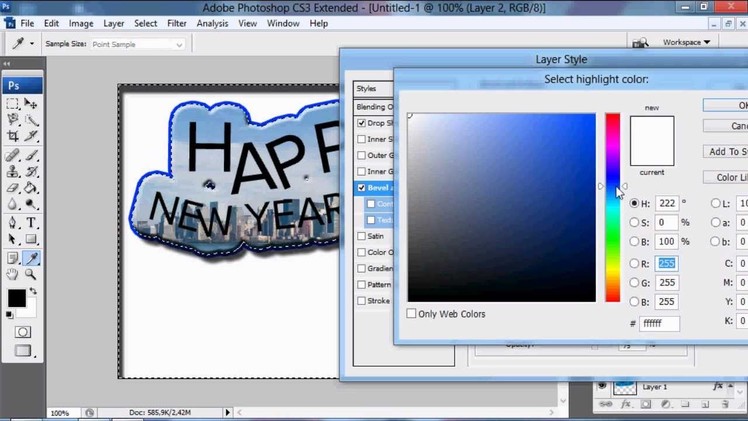 Adobe Photoshop CS3 Tutorial - "Make a Happy New Year Greeting"