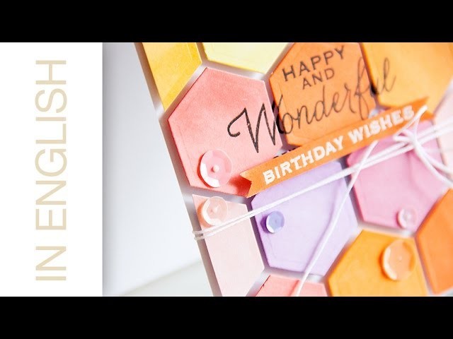 CASD #28: Colorful Hexagon Background Card with Layered Stamping