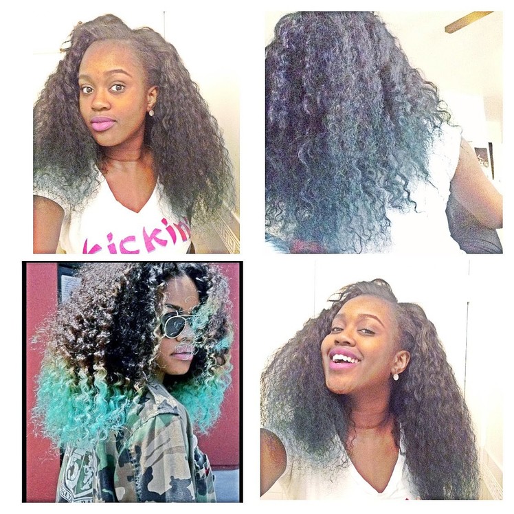 D.I.Y | Teyana Taylor Inspired Hair Tutorial | Blue & Green ombre