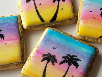 How To Decorate Hand Painted Sunset Cookies