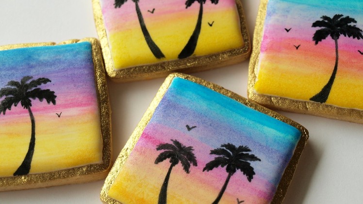 How To Decorate Hand Painted Sunset Cookies