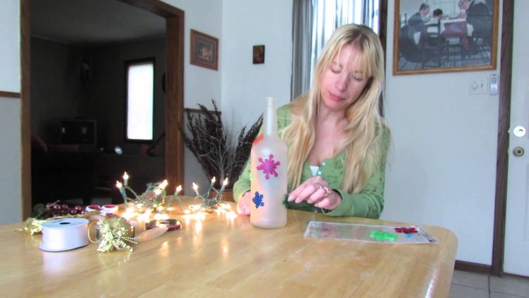 How to Frost a Lighted Bottle **Inexpensive Holiday Decorations**