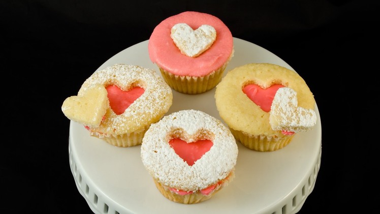 How to Make Valentine's Day Cupcakes. Heart Cut Out Cupcakes by Cookies Cupcakes and Cardio