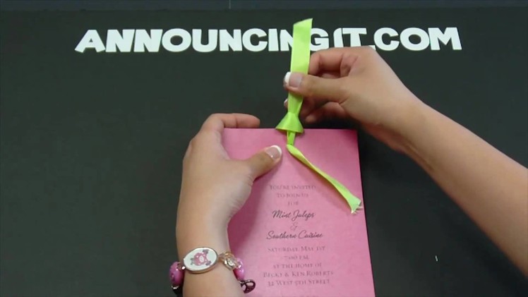 How to tie a Looped Flat Bow on an Invitation