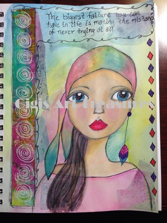 Journal Flip of my first art journal - (inspired by Jennibellie and Willowing Arts)