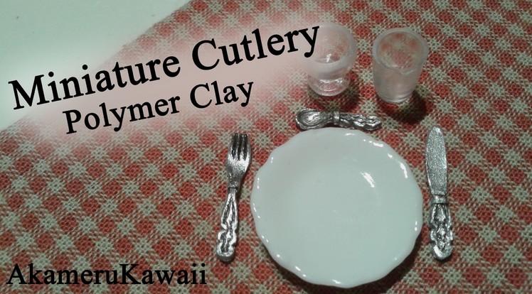 Miniature Cutlery - polymer clay knife, spoon, and, fork in 1:12 scale