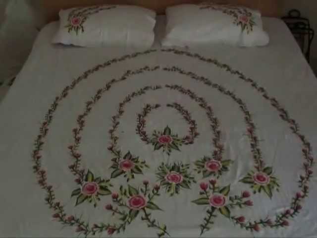 Roses Painting on a Bedsheet