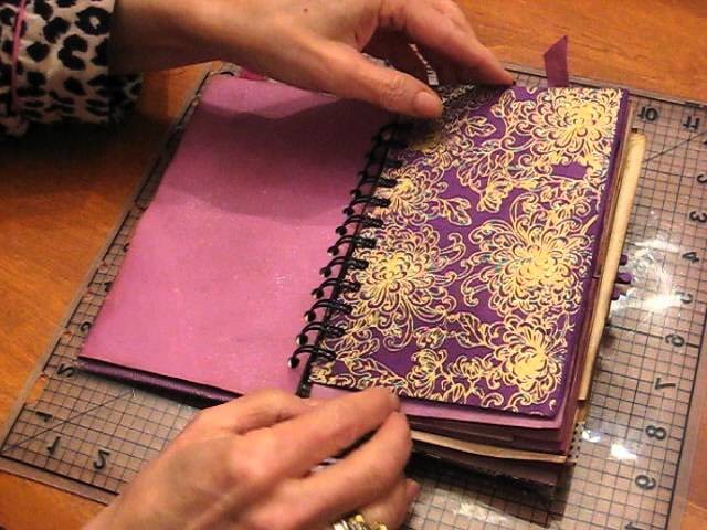 Vintage Sweet Violet Journal made from an old French book