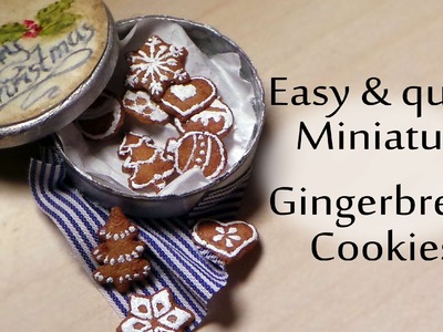 EASY; Gingerbread Cookies - Polymer Clay Miniature Food Tutorial