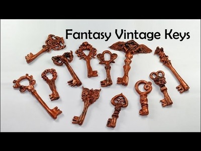 Fantasy vintage keys - polymer clay TUTORIAL