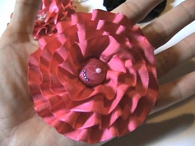 Handmade Pleated Ribbon flowers!