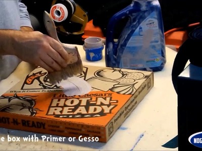 Homemade Gesso-Pizza Box Canvas-Painting Tutorial