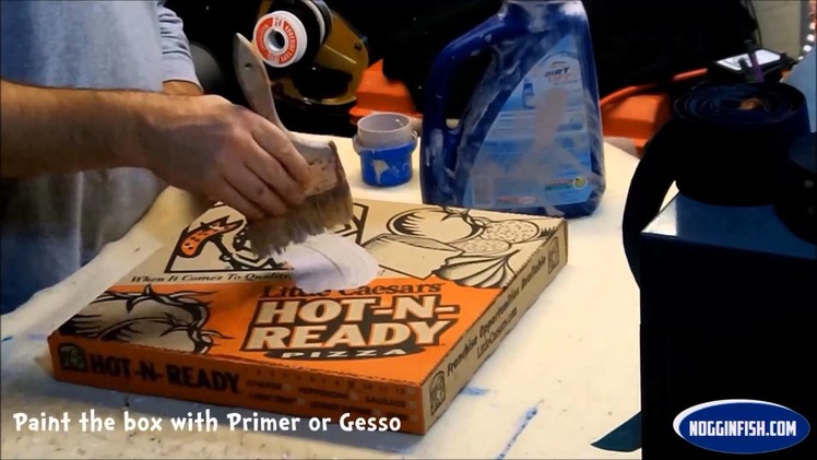 Homemade Gesso-Pizza Box Canvas-Painting Tutorial