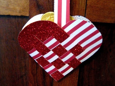 How to fold, weave a paper heart basket for Mothers Day card