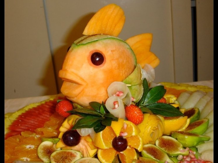 How to make a fish with melon - By J. Pereira Art Carving
