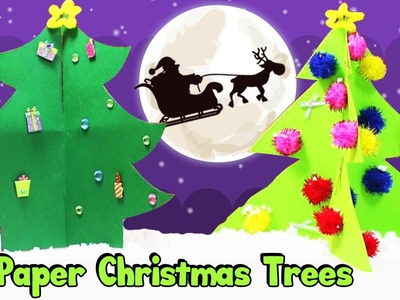 How to Make Easy 3D Paper Christmas Trees For Kids