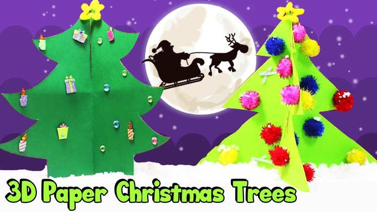 How to Make Easy 3D Paper Christmas Trees For Kids