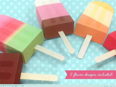 Make a paper ice pop - popsicle - gift card and favor box