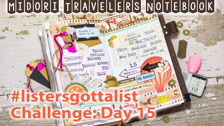 Midori Travelers Notebook - Day 15 - Listers gotta List Challenge