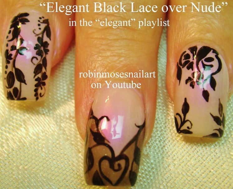 Nail Art Tutorial | DIY Black Lace Nails | Easy Flower Nail Design