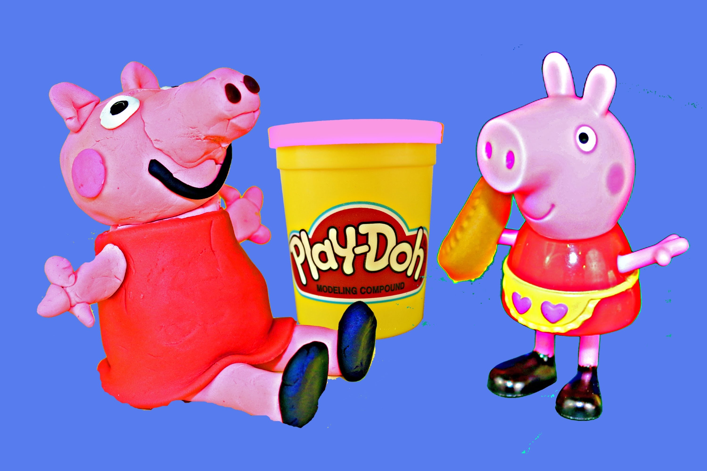 Play Doh Peppa Pig How To Make Peppa Pig with Play Dough 3D Peppa Pig Playdough Figure DisneyCarToys