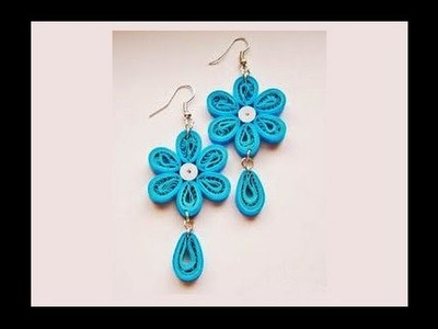 Quilling paper Earrings Making with Comb   earrings making designs - earrings making designs